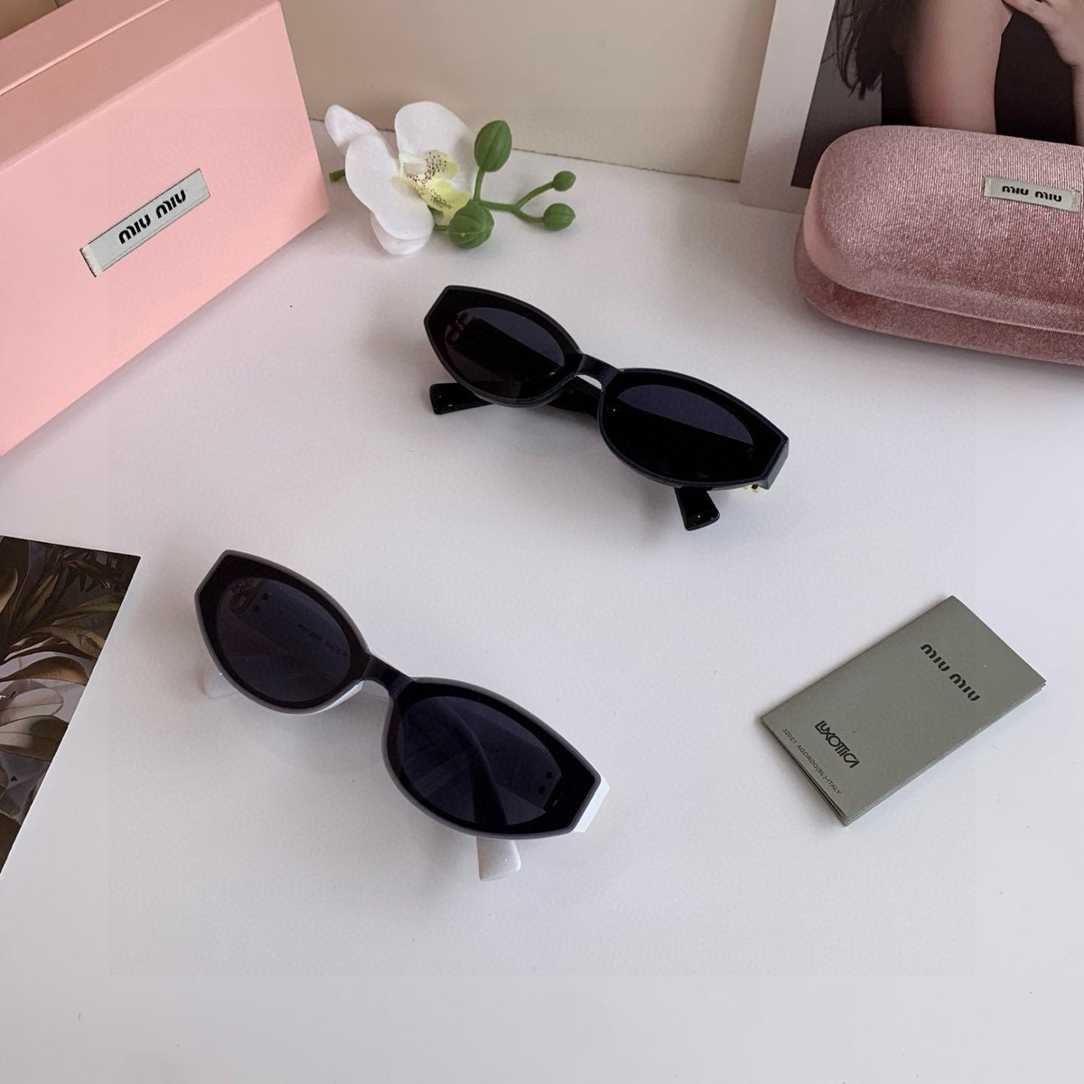 Miu Miu Square Black Lens Sunglasses for Men & Women - 358702 - detail image 4