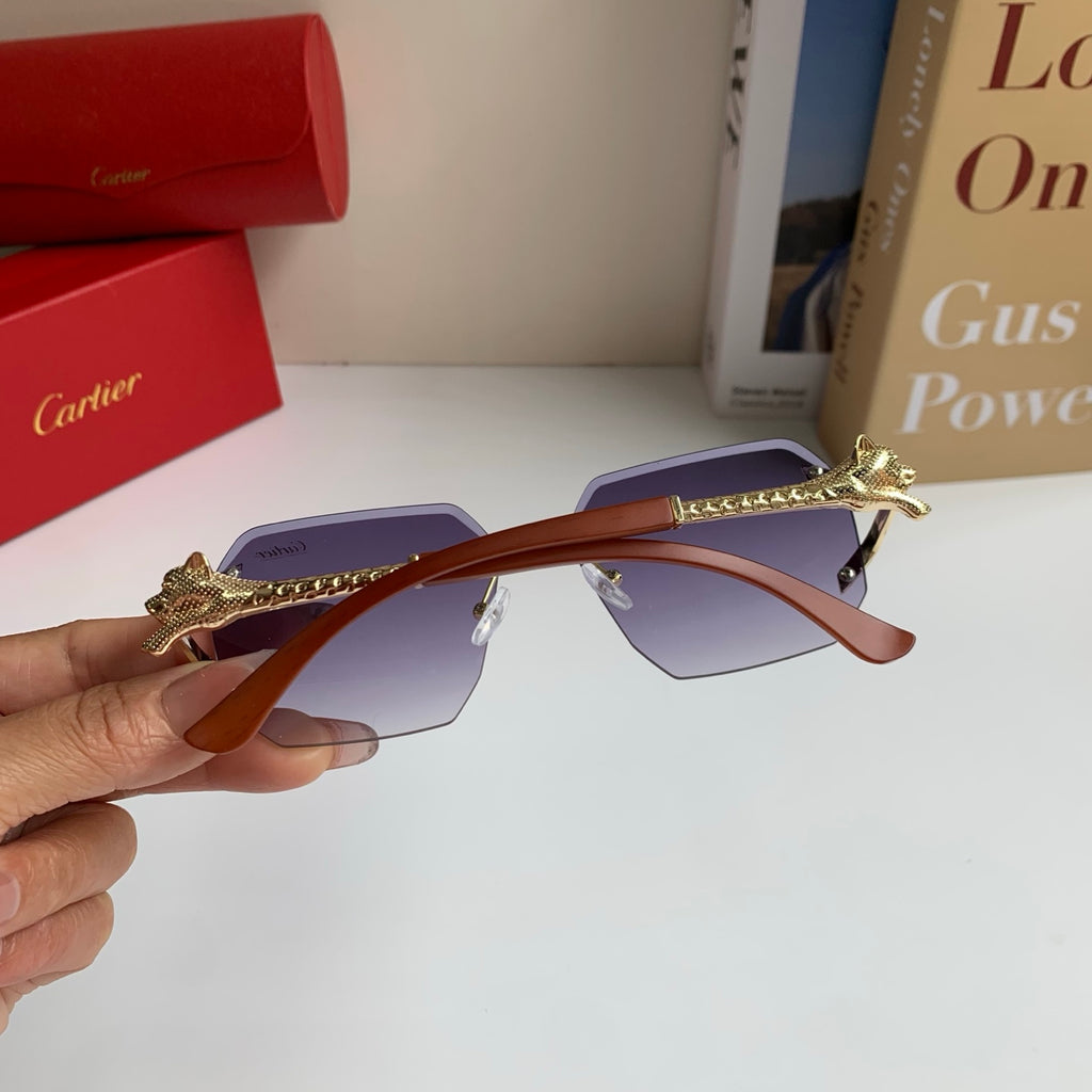 Cartier Metal Fashion Silver Lens Sunglasses for Men & Women - 382762 - detail image 9