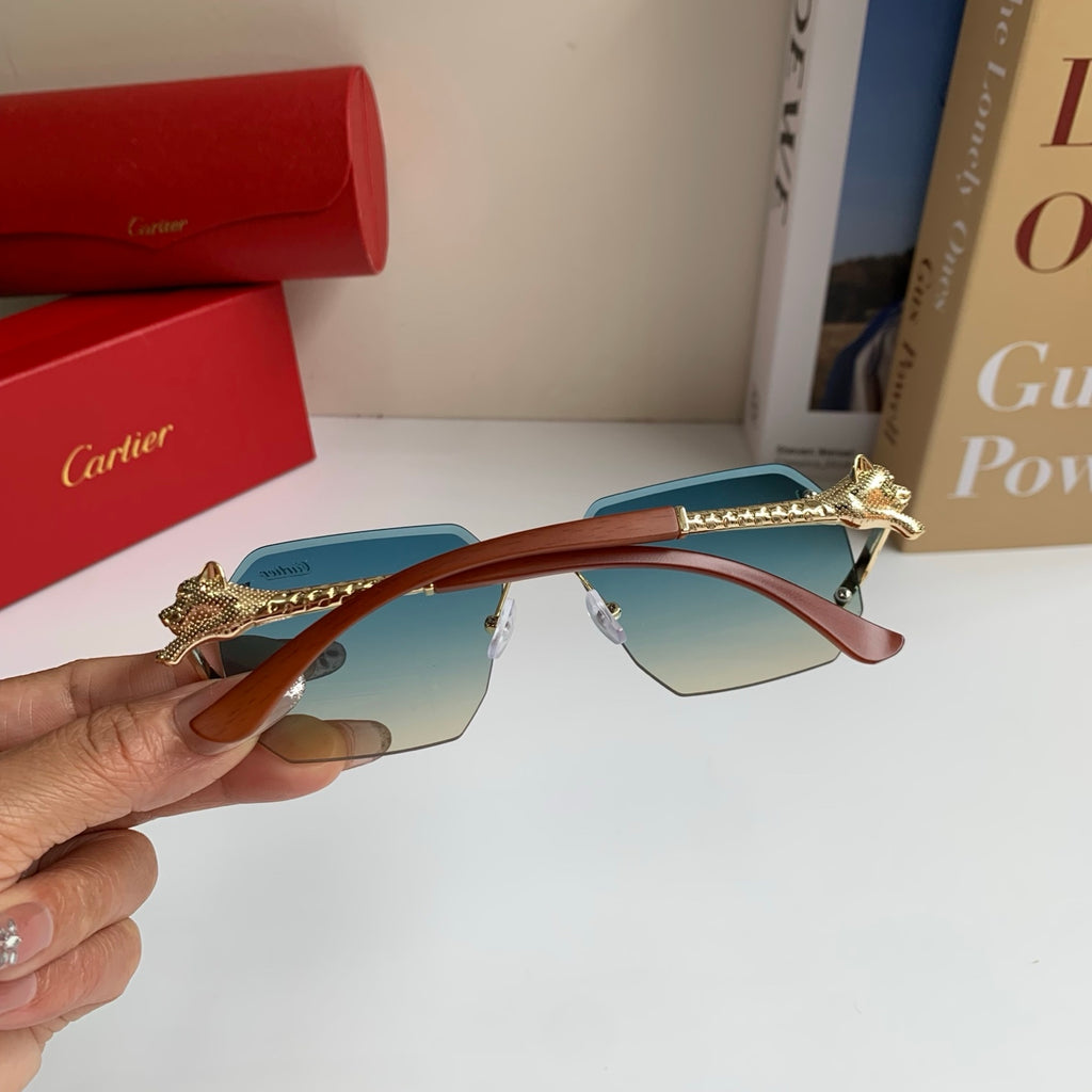 Cartier Metal Fashion Blue Lens Sunglasses for Men & Women - 132552 - detail image 8