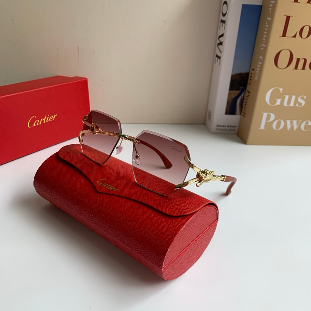 Cartier Metal Fashion Silver Lens Sunglasses for Men & Women - 132553 - detail image 4
