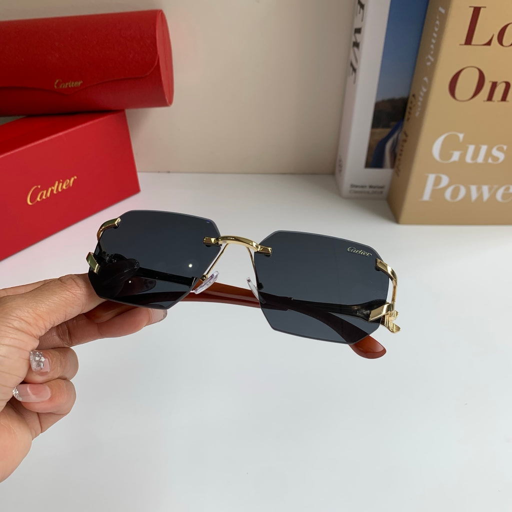 Cartier Metal Fashion Silver Lens Sunglasses for Men & Women - 382765 - detail image 4