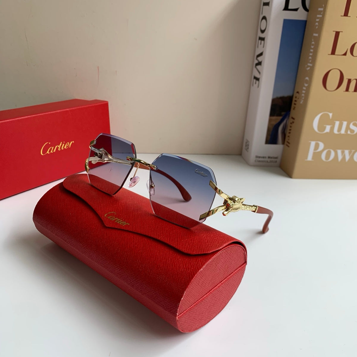 Cartier Metal Fashion Silver Lens Sunglasses for Men & Women - 132555 - detail image 3