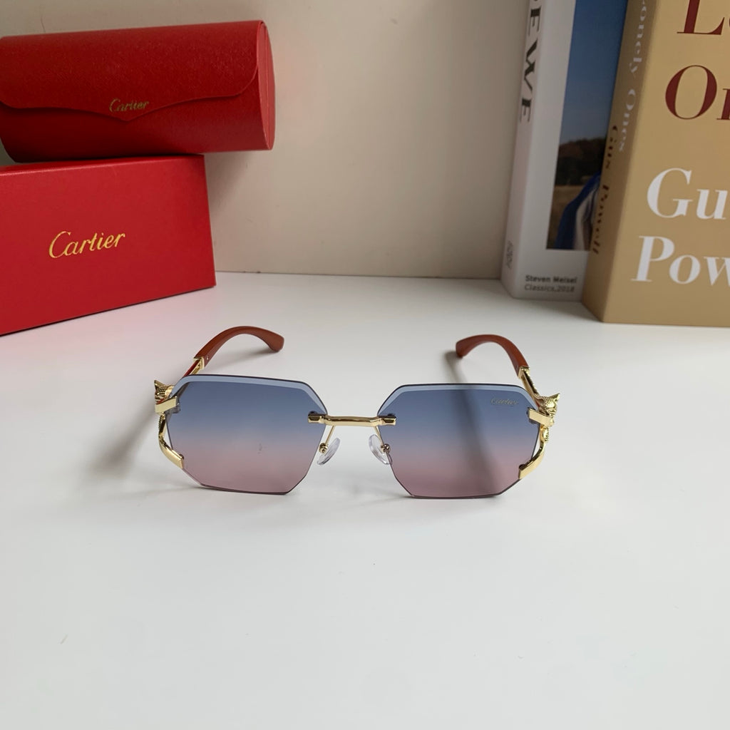 Cartier Metal Fashion Silver Lens Sunglasses for Men & Women - 382766 - detail image 5