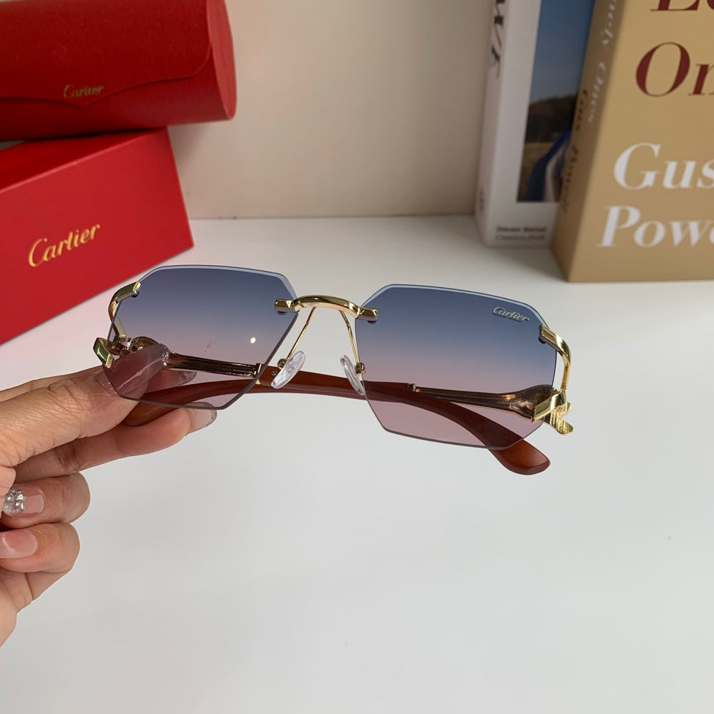 Cartier Metal Fashion Silver Lens Sunglasses for Men & Women - 132555 - detail image 4