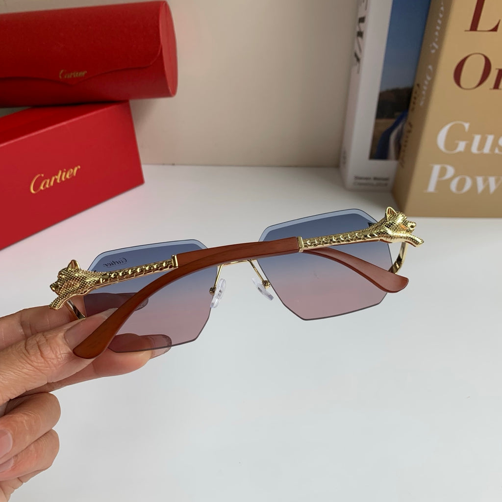 Cartier Metal Fashion Silver Lens Sunglasses for Men & Women - 132555 - detail image 6