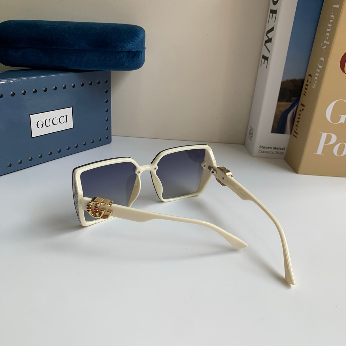 Gucci Metal Square Silver Lens Sunglasses for Men & Women - 382142 - detail image 6