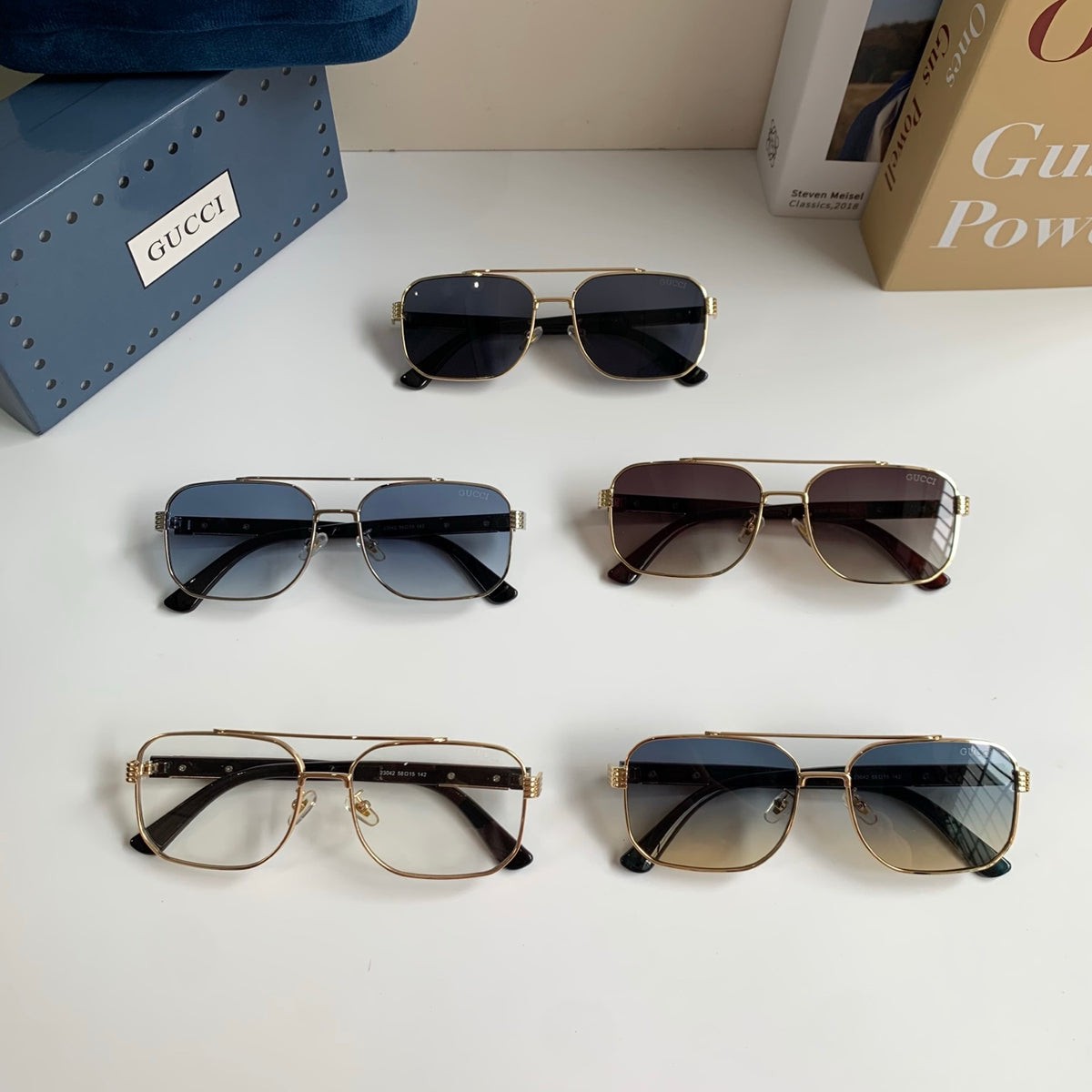 Gucci Metal Square Silver Lens Sunglasses for Men & Women - 398425 - detail image 10