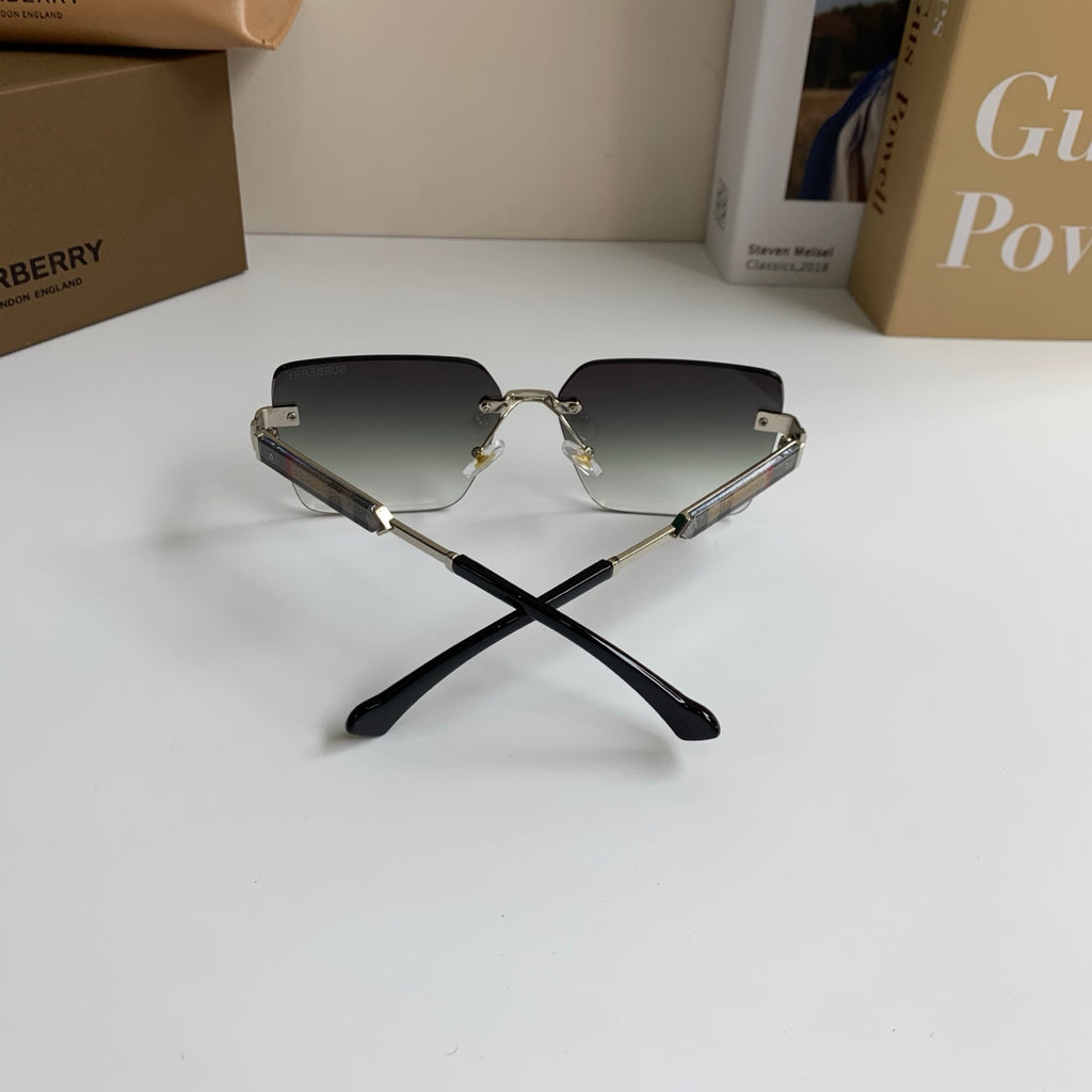 Burberry Metal Square Silver Lens Sunglasses for Men & Women - detail image 9