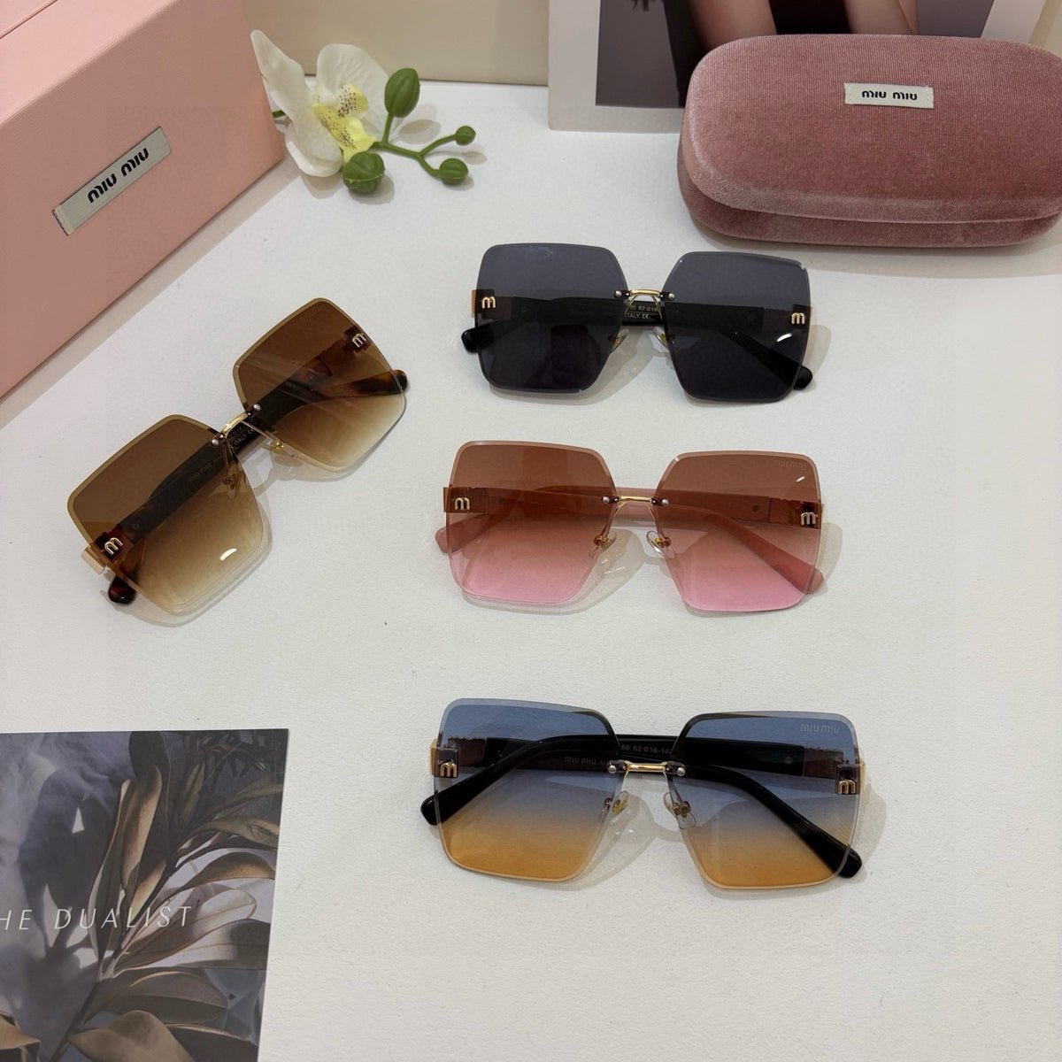 Miu Miu Square Brown Lens Sunglasses for Men & Women - 158579 - detail image 2