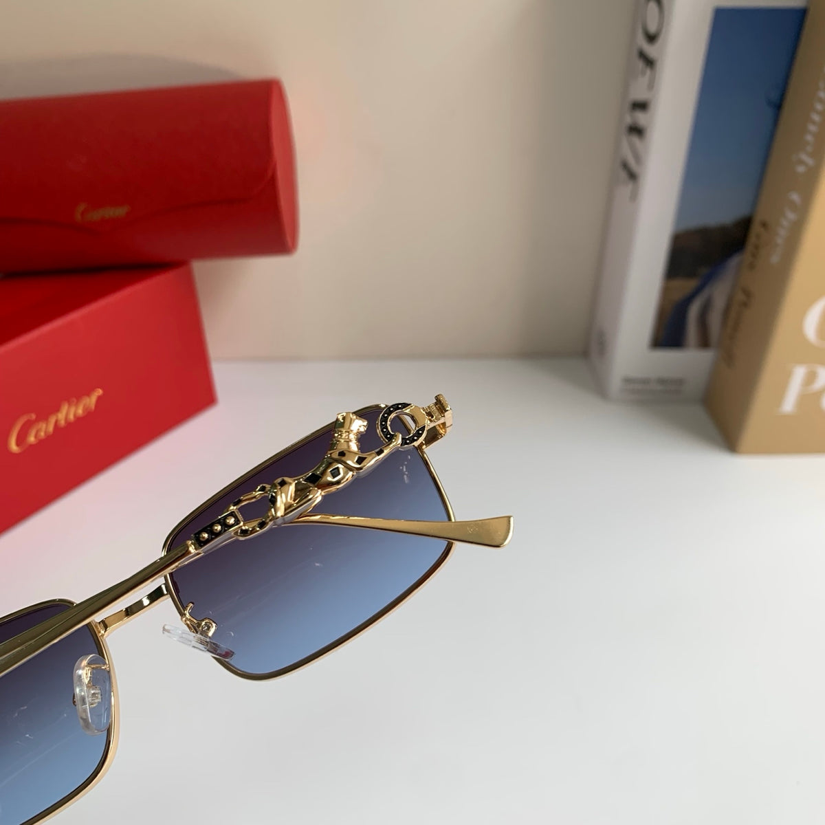 Cartier Metal Square Silver Lens Sunglasses for Men & Women - 158499 - detail image 8