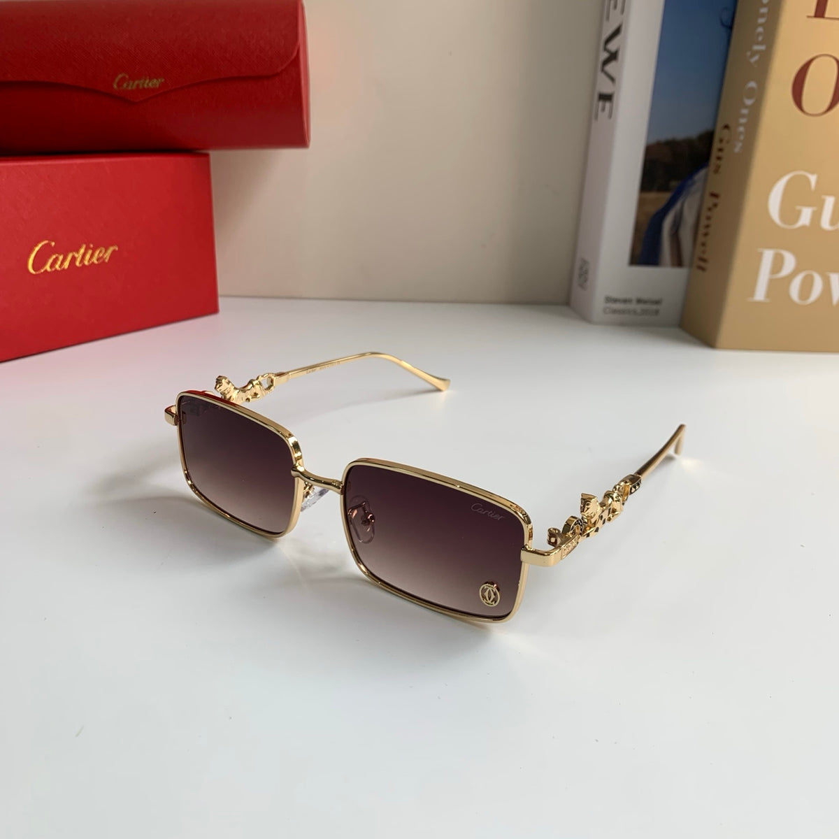 Cartier Metal Square Brown Lens Sunglasses for Men & Women - 158500 - detail image 2