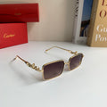 Cartier Metal Square Brown Lens Sunglasses for Men & Women - 158500