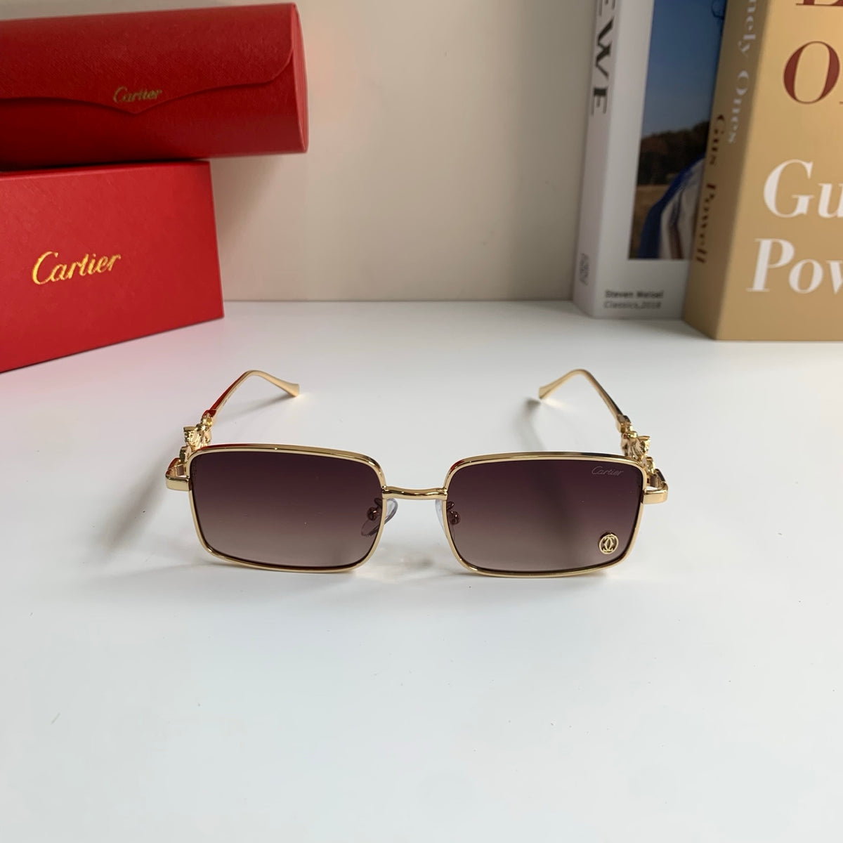 Cartier Metal Square Brown Lens Sunglasses for Men & Women - 158500 - detail image 3