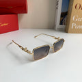 Cartier Metal Square Silver Lens Sunglasses for Men & Women - 158502