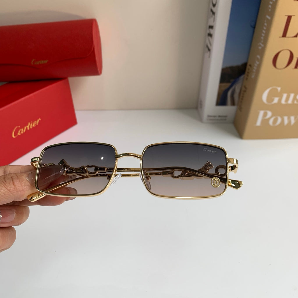 Cartier Metal Square Silver Lens Sunglasses for Men & Women - 158502 - detail image 5