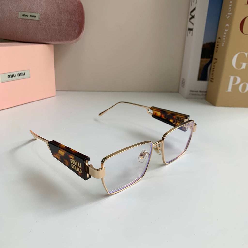 Miu Miu Metal Square Silver Lens Sunglasses for Men & Women - 383002