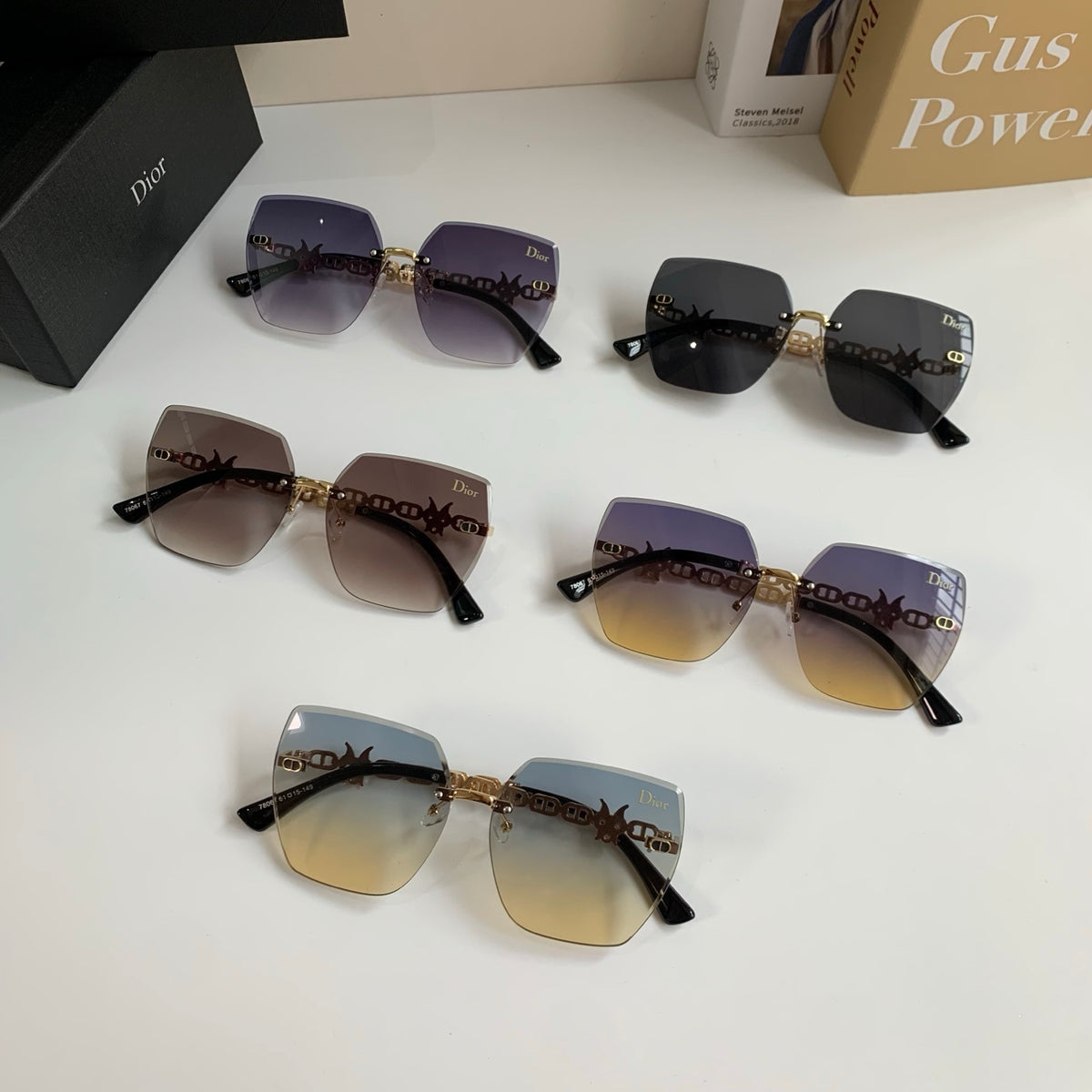 Dior Polarized Square Silver Lens Sunglasses for Men & Women - 415490 - detail image 9