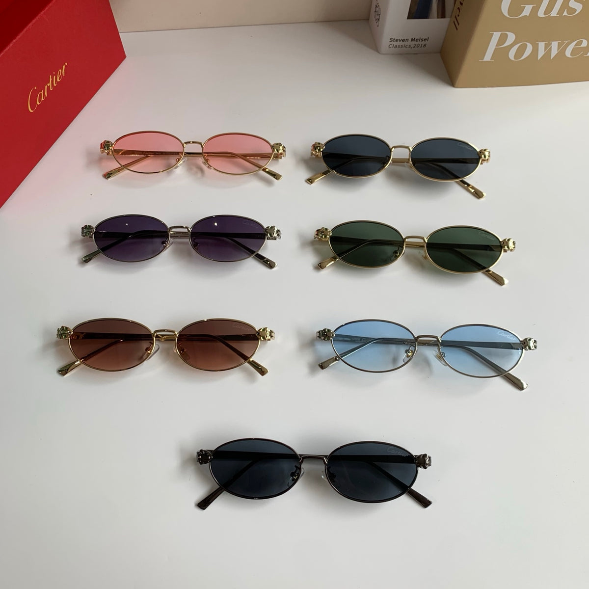 Cartier Cat-Eye Silver Lens Sunglasses for Men & Women - 416013 - detail image 10