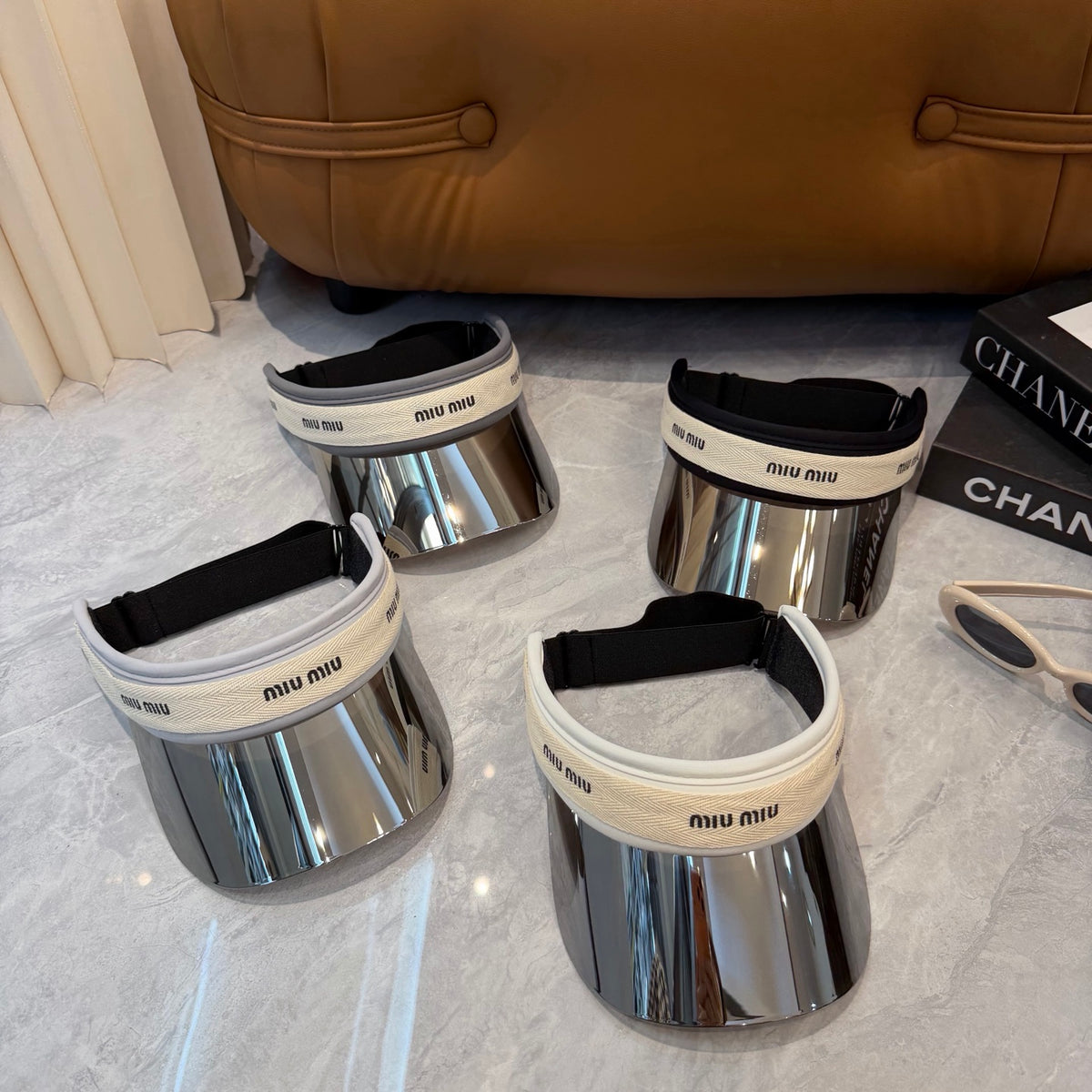 Miu Miu Blue-Light Fashion Silver Sun Visor for Men & Women - 493734 - detail image 8