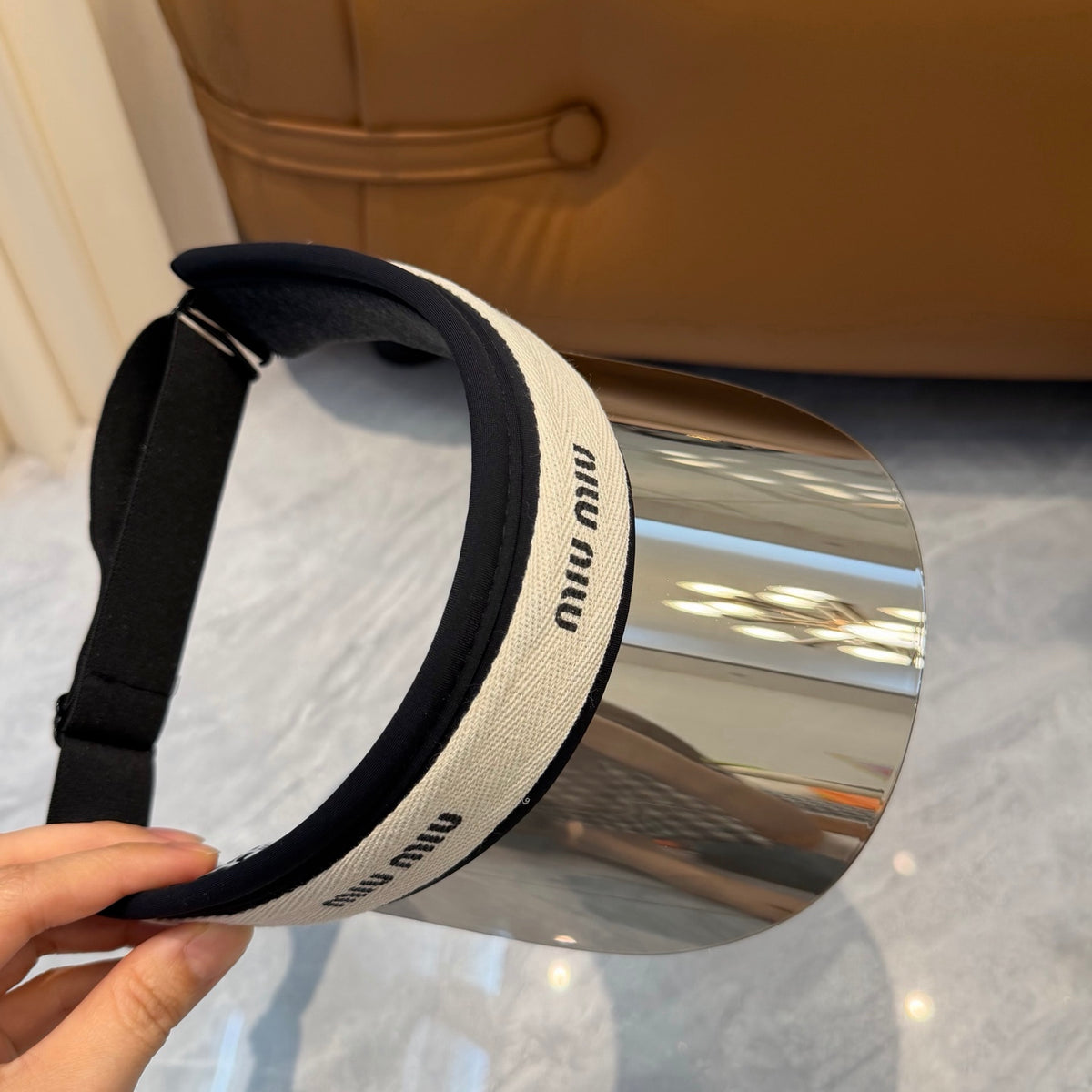 Miu Miu Blue-Light Fashion Silver Sun Visor for Men & Women - 358693 - detail image 4