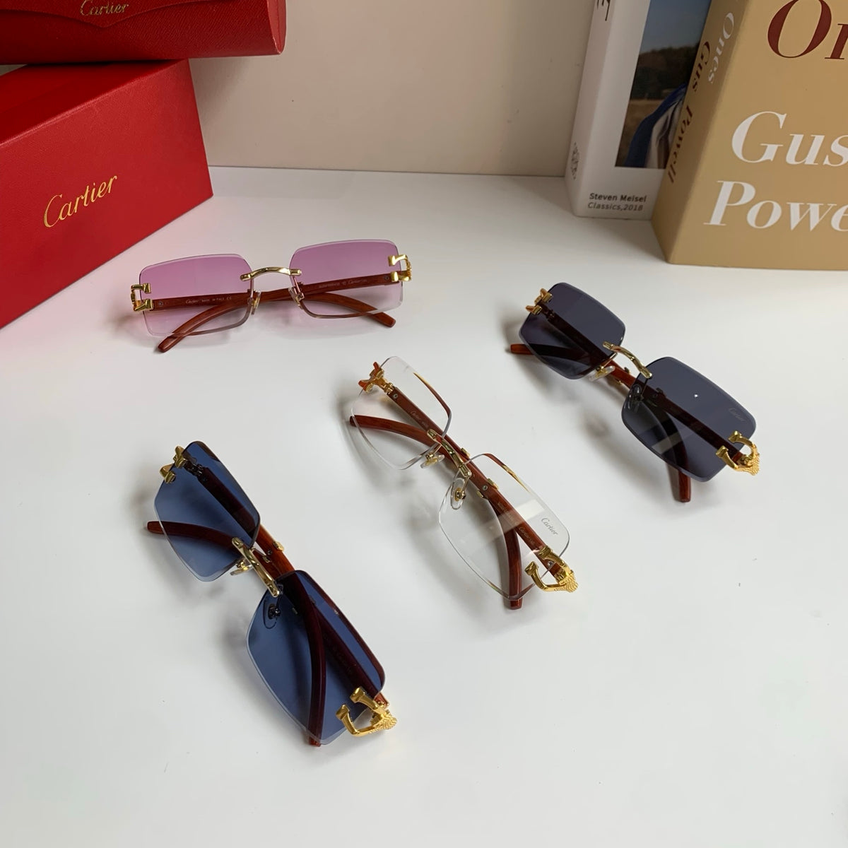 Cartier Fashion Blue Lens Sunglasses for Men & Women - 358501 - detail image 9