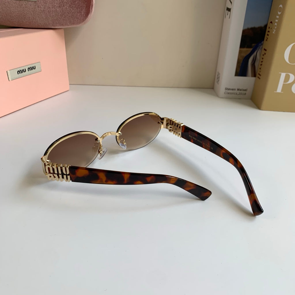 Miu Miu Round Brown Lens Sunglasses for Men & Women - 372425 - detail image 6