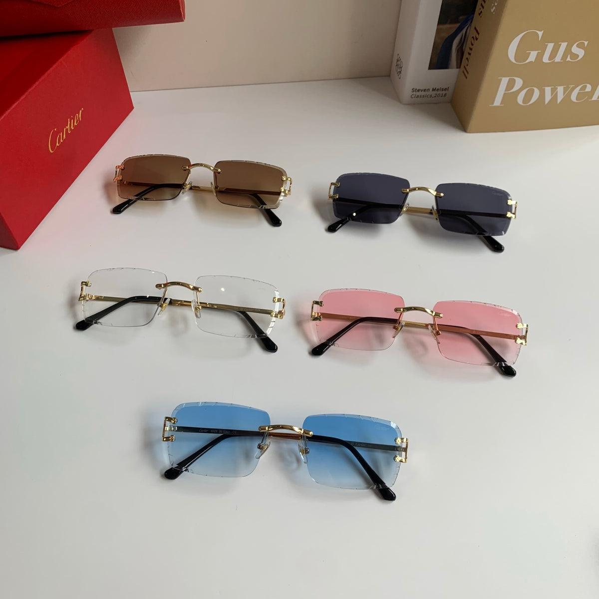 Cartier Metal Fashion Silver Lens Sunglasses for Men & Women - 382840 - detail image 9