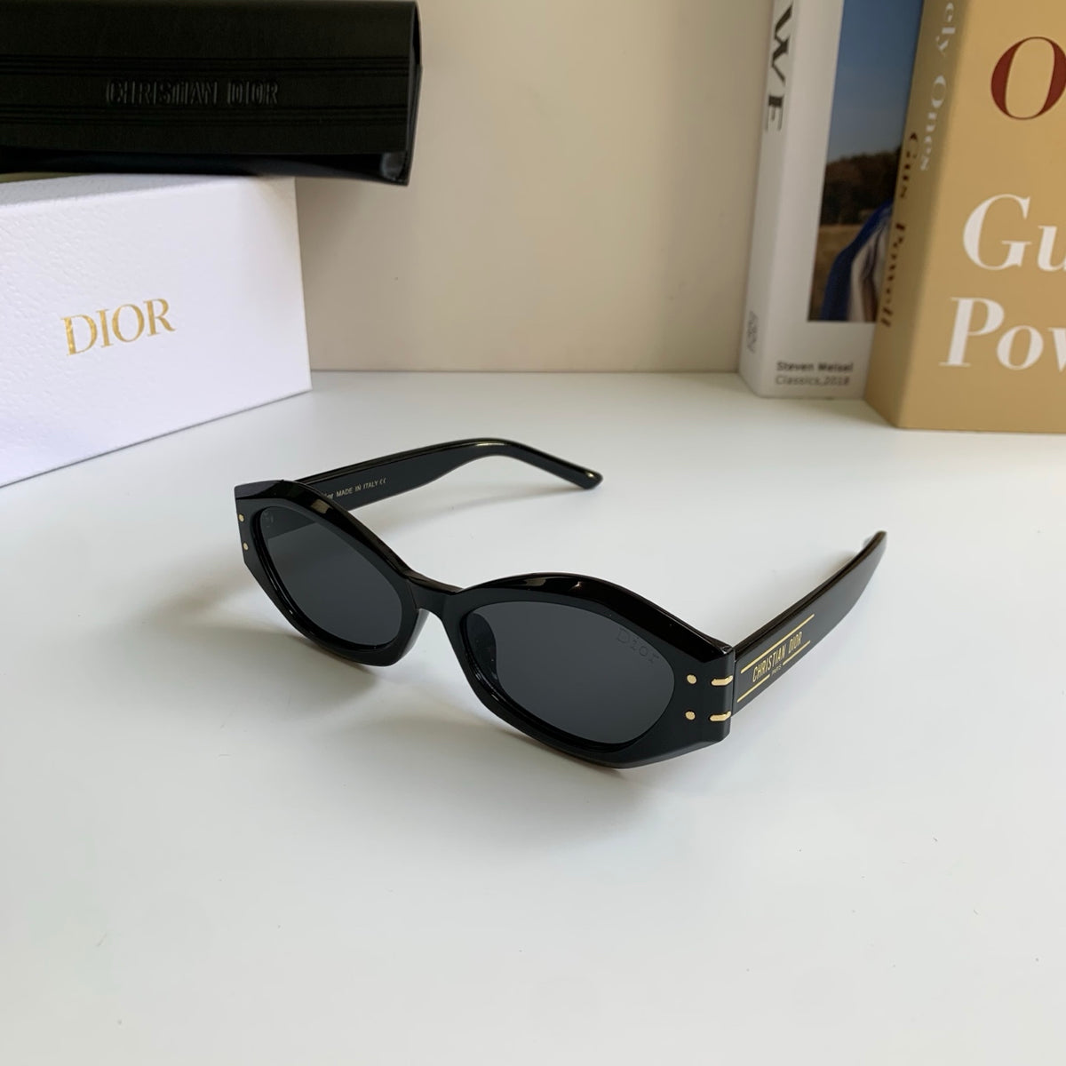 Dior Polarized Cat-Eye Black Lens Sunglasses for Men & Women - 465407 - detail image 2