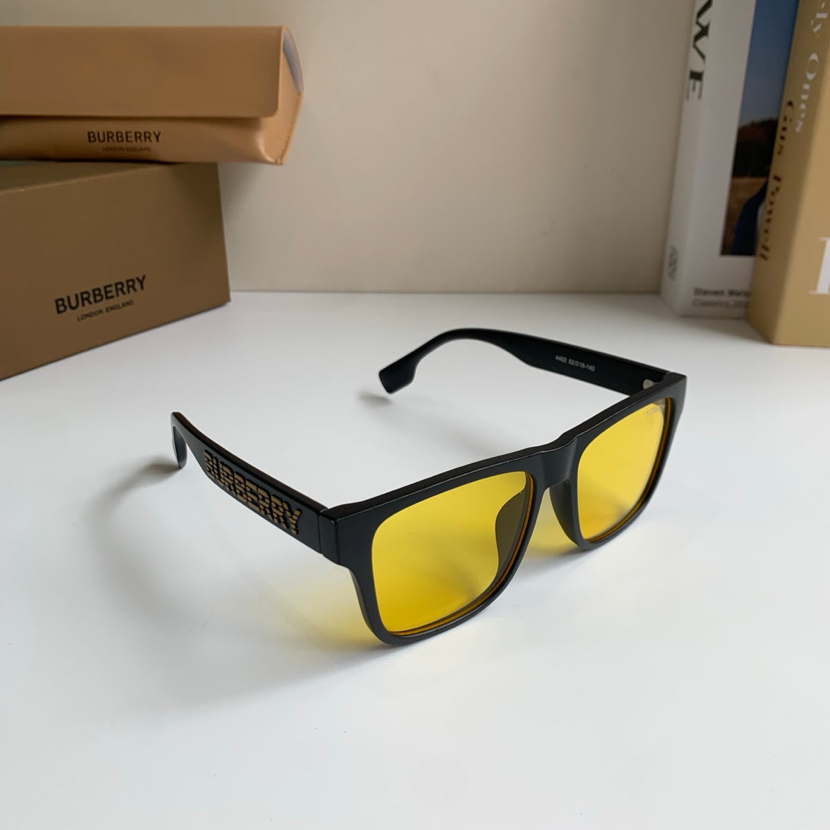 Burberry Square Yellow Lens Sunglasses for Men & Women