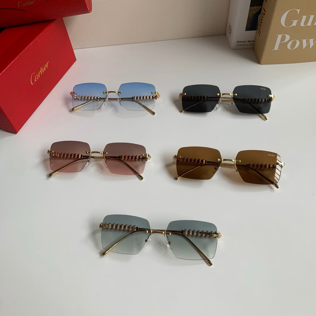 Cartier Lightweight Rimless Silver Lens Sunglasses for Men & Women - 449524 - detail image 9