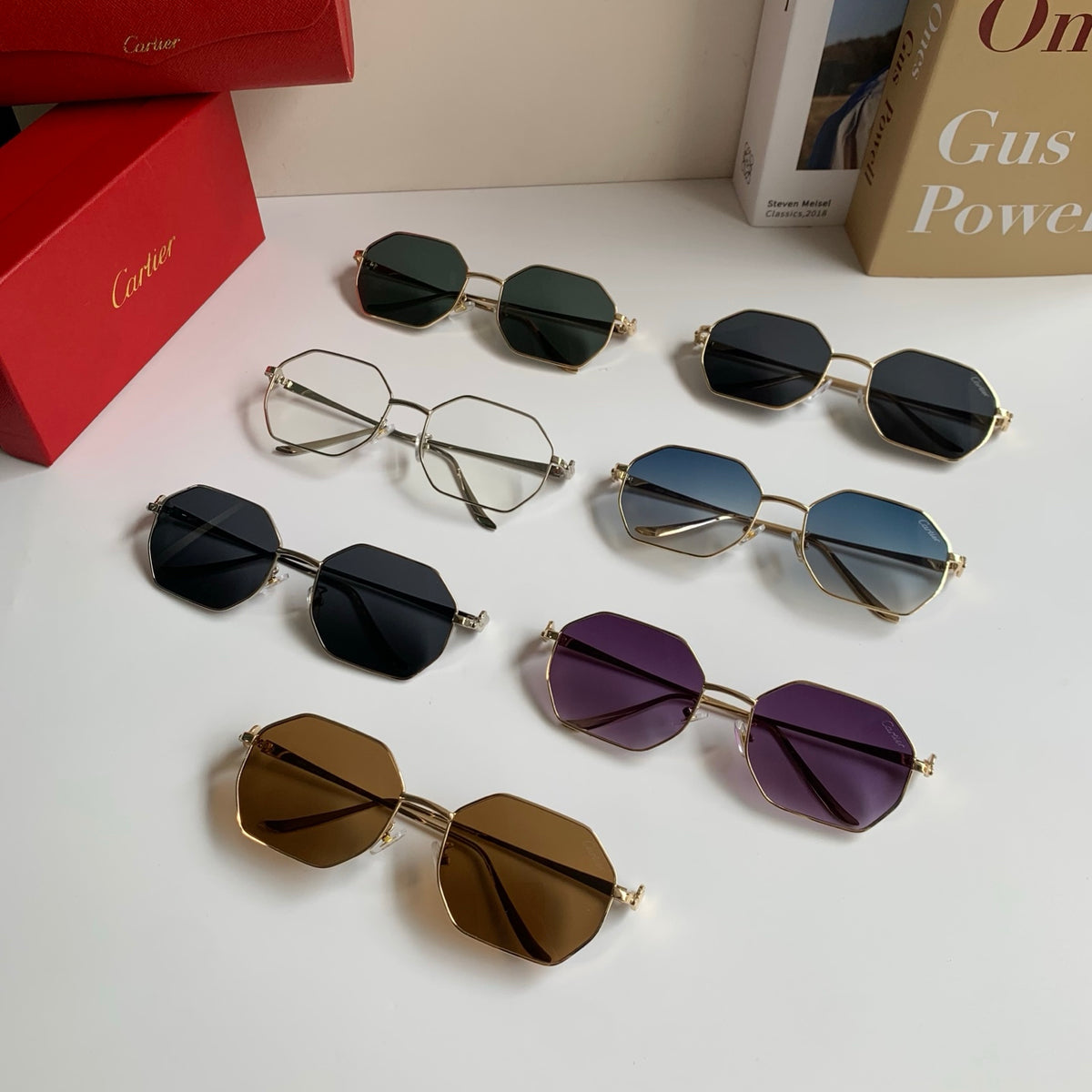 Cartier Metal Fashion Silver Lens Sunglasses for Men & Women - 372212 - detail image 9
