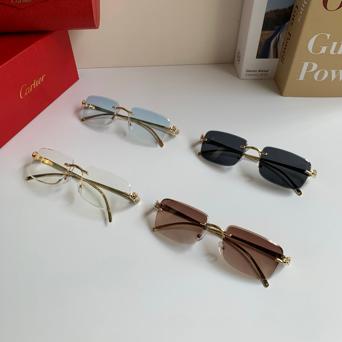 Cartier Square Silver Lens Sunglasses for Men & Women - 465884 - detail image 9