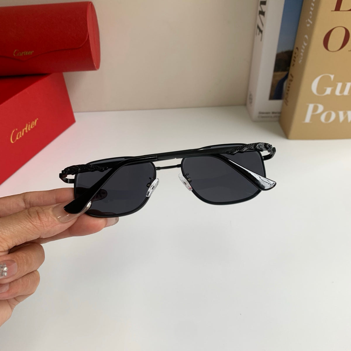 Cartier Metal Fashion Silver Lens Sunglasses for Men & Women - 465733 - detail image 8