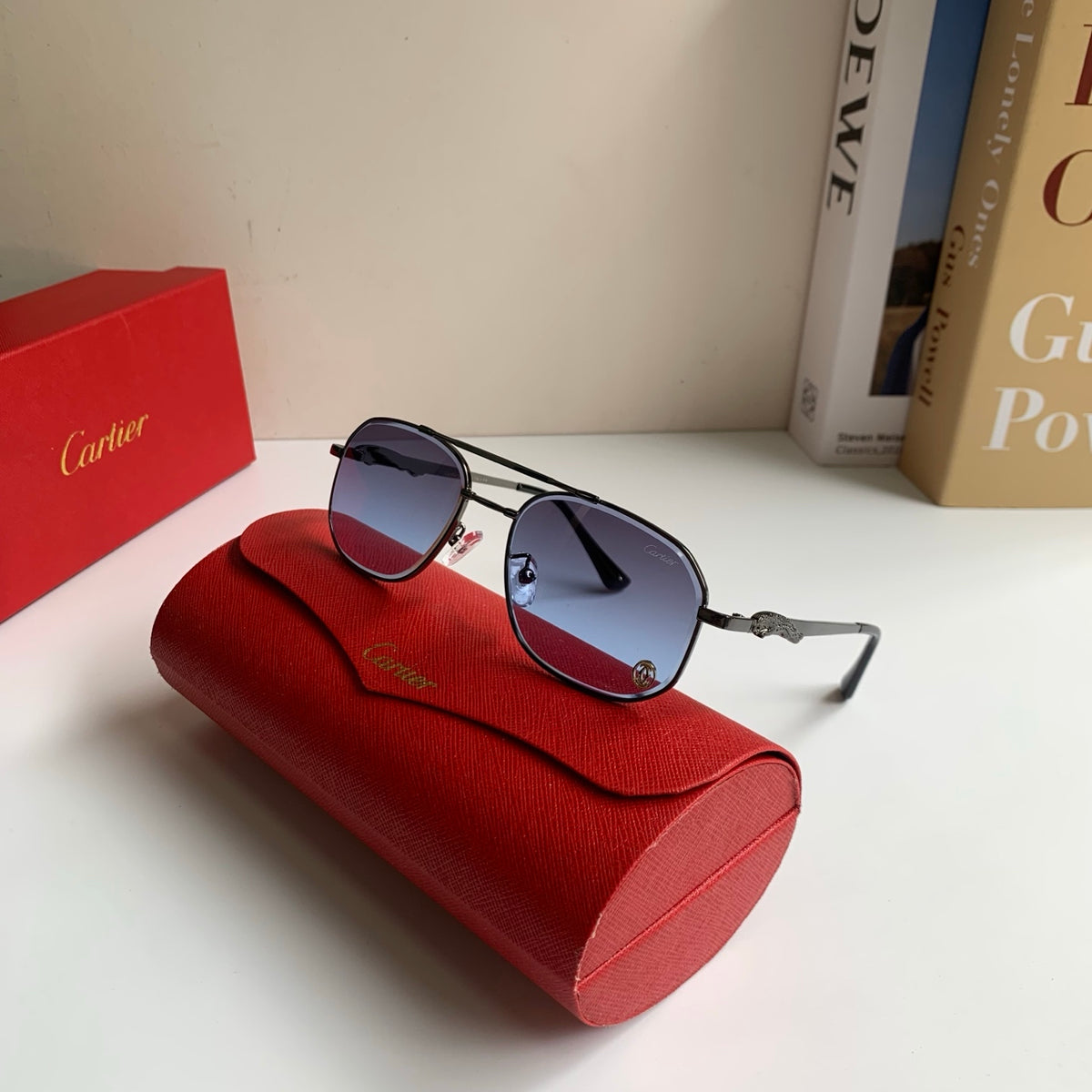 Cartier Metal Fashion Silver Lens Sunglasses for Men & Women - 382849 - detail image 5
