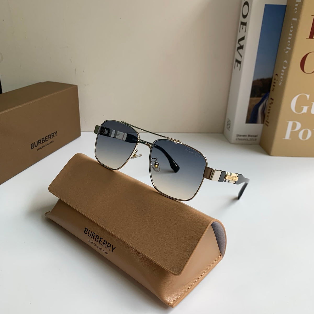 Burberry Metal Square Silver Lens Sunglasses for Men & Women - 399091 - detail image 5
