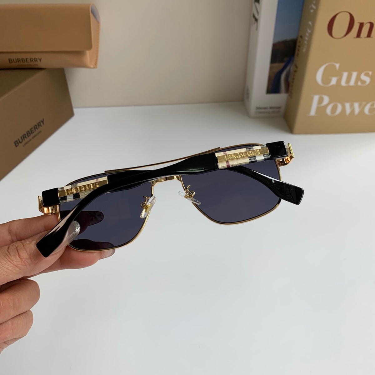 Burberry Metal Square Silver Lens Sunglasses for Men & Women - 399092 - detail image 7