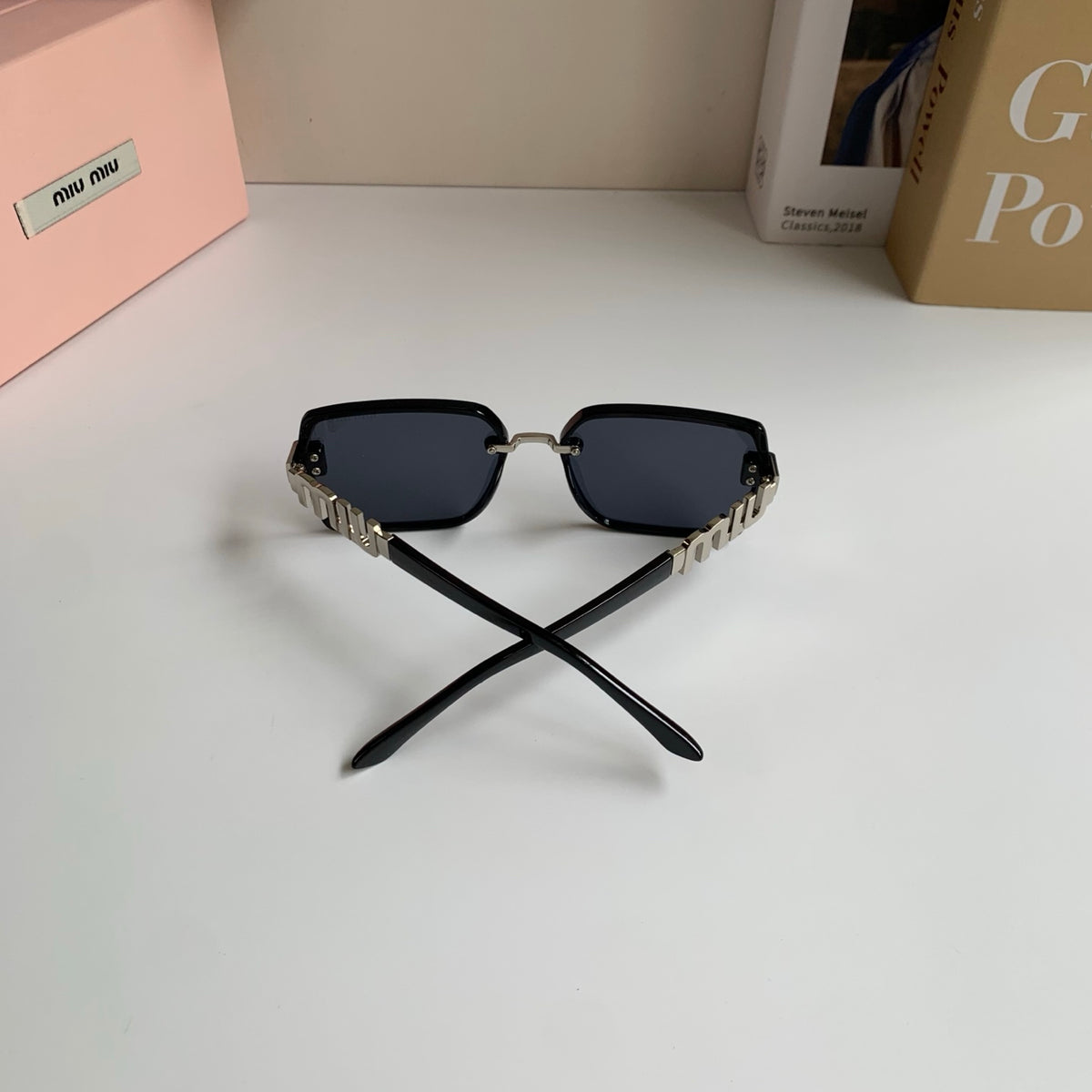 Miu Miu Square Silver Lens Sunglasses for Men & Women - 399202 - detail image 8
