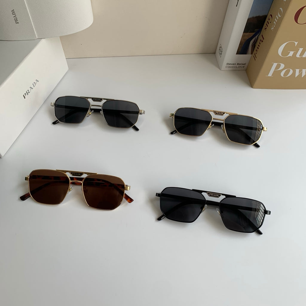 Prada Metal Fashion Silver Lens Sunglasses for Men & Women - detail image 9