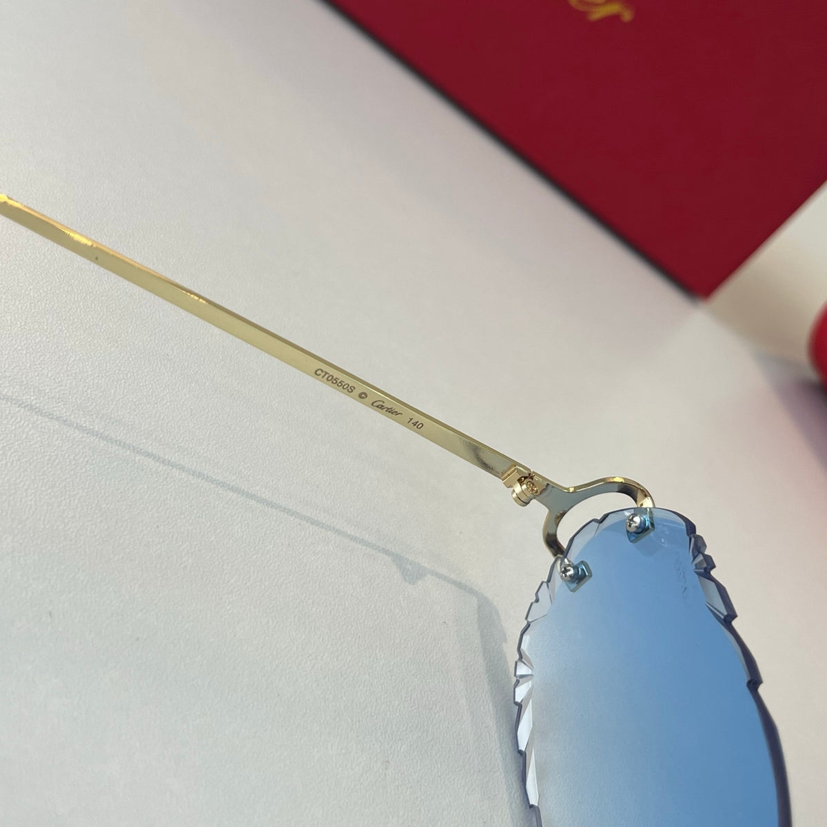 Cartier Lightweight Metal Rimless Blue Lens Sunglasses for Men & Wome - 465870 - detail image 8