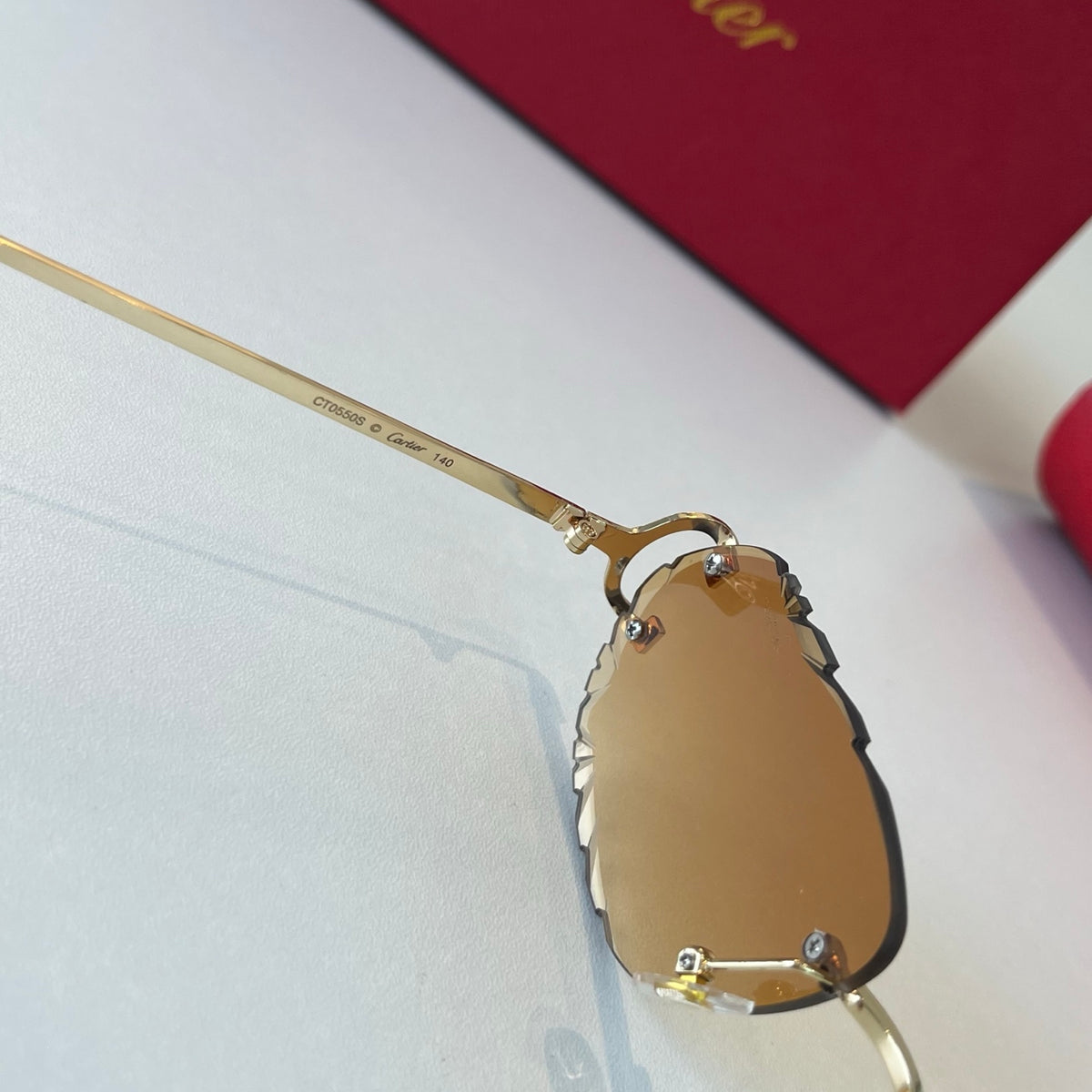 Cartier Lightweight Metal Rimless Brown Lens Sunglasses for Men & Wom - 465871 - detail image 8